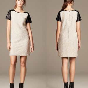 Banana Republic Dress with Faux Leather Sleeves